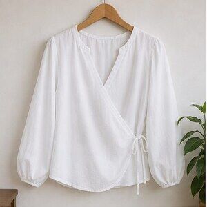 White V Neck Top